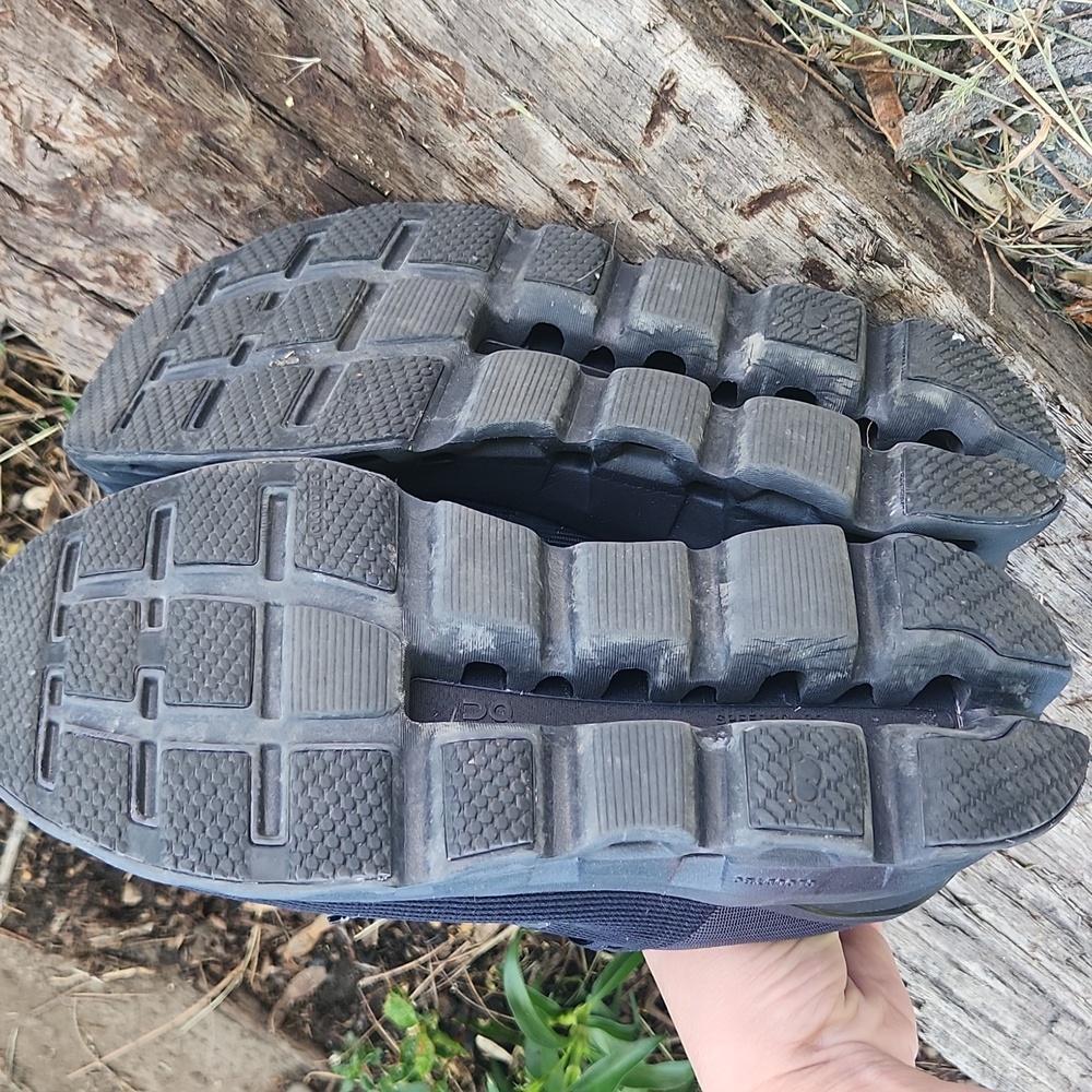 On Running Black Athletic Shoes with Chunky Sole - Picture 11 of 13